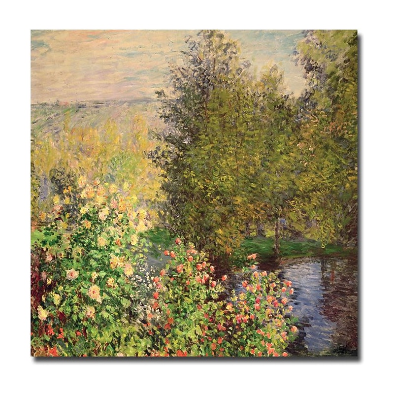 Trademark Global Claude Monet "Corner of the Garden at Montgeron, 1876" Canvas Art, 24" x 24" image 1