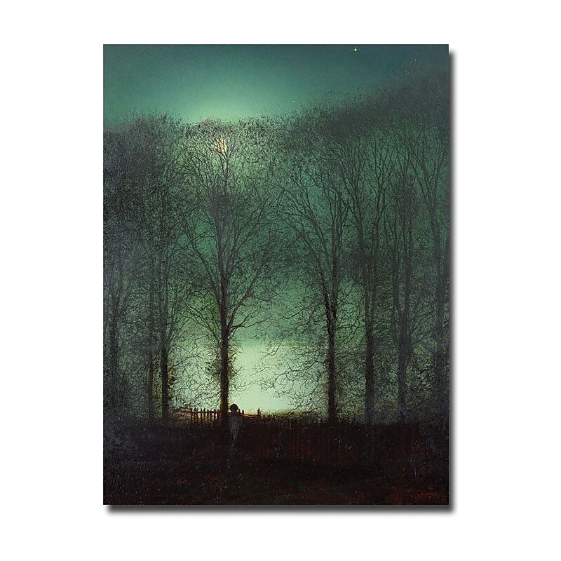 Trademark Global John Atkinson Grimshaw "Figure in the Moonlight" Canvas Art, 24" x 18" image 1