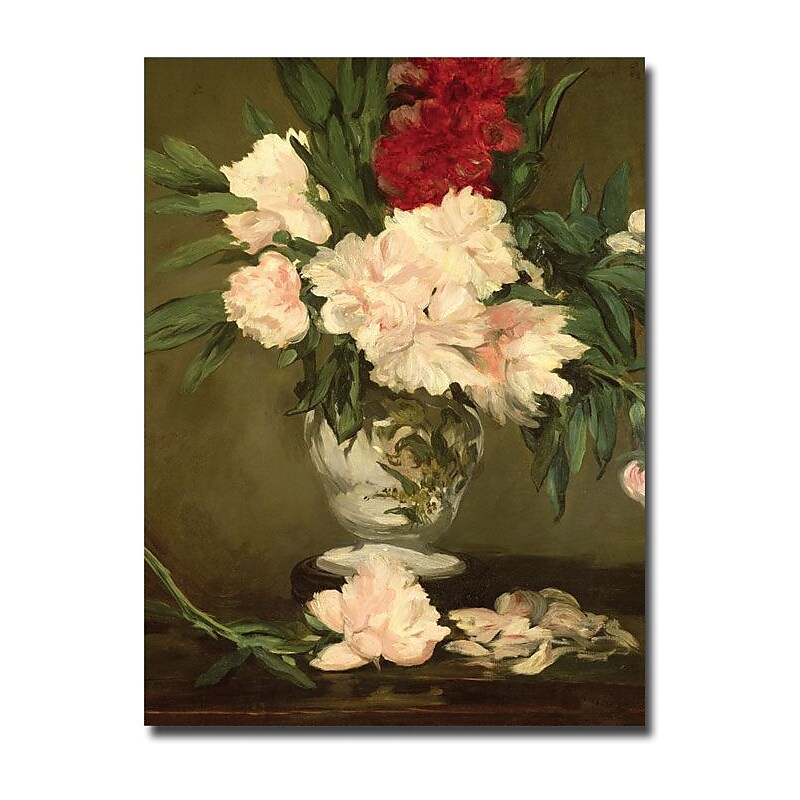 Trademark Global Edouard Manet "Vase of Peonies 1864" Canvas Art, 32" x 24" image 1