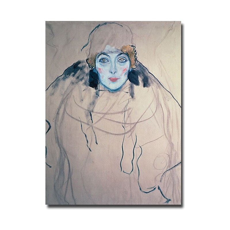 Trademark Global Gustav Klimt "Head of a Woman" Canvas Art, 24" x 18" image 1