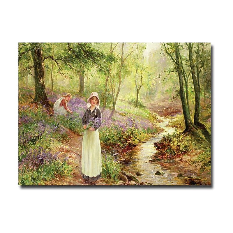 Trademark Global Ernest Walbourn "The Bluebell Glade" Canvas Art, 30" x 47" image 1