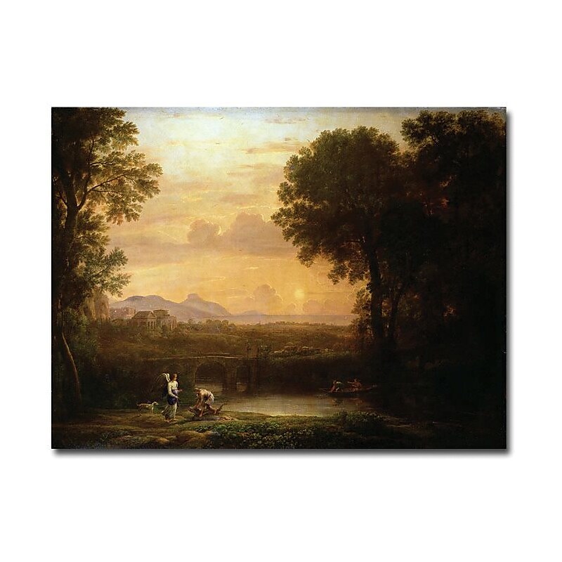 Trademark Global Claude Lorrain "Landscape at Dusk" Canvas Art, 35" x 47" image 1