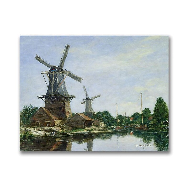 Trademark Global Eugene Boudin "Dutch Windmills" Canvas Art, 24" x 32" image 1