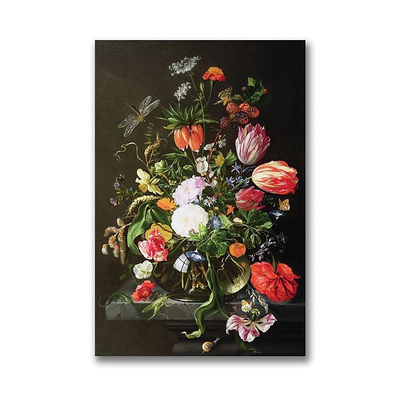 Trademark Global Jan Davidsz de Heem "Still Life of Flowers" Canvas Art, 24" x 16" image 1
