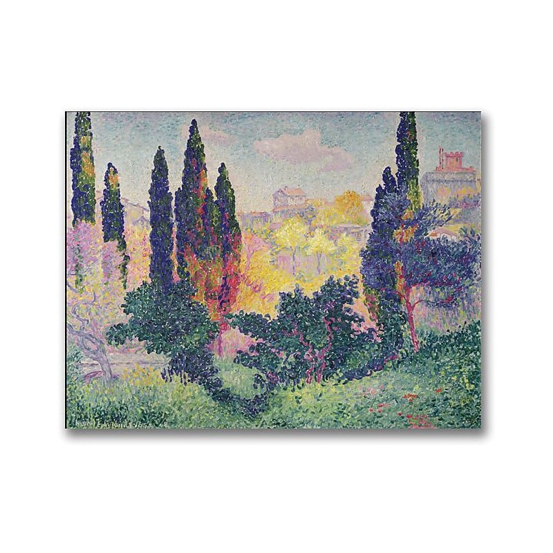Trademark Global Henri Edmond Cross "The Cypresses at Cagnes" Canvas Art, 18" x 24" image 1
