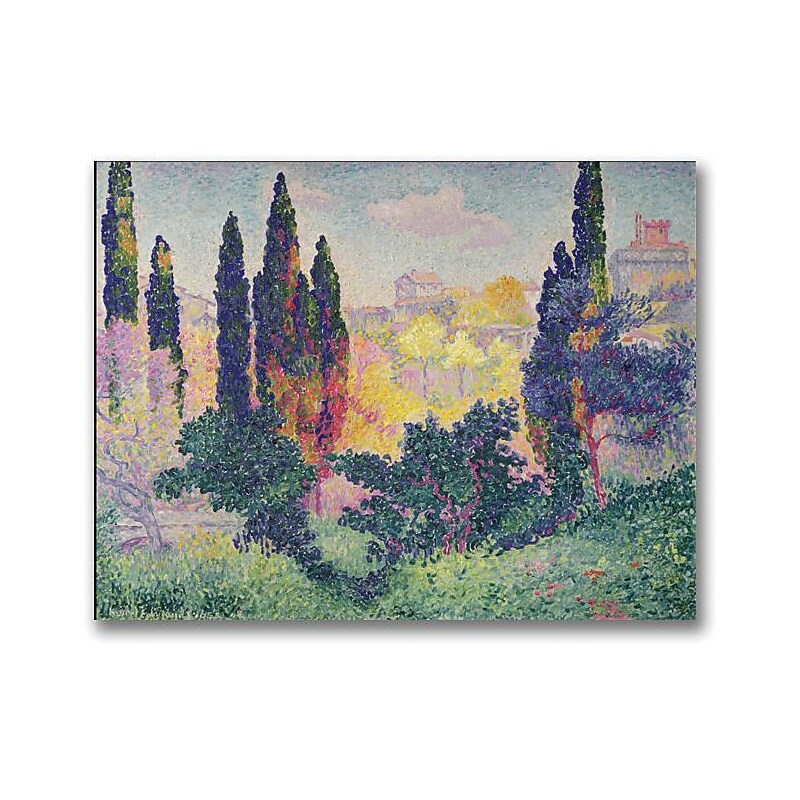 Trademark Global Henri Edmond Cross "The Cypresses at Cagnes" Canvas Art, 35" x 47" image 1