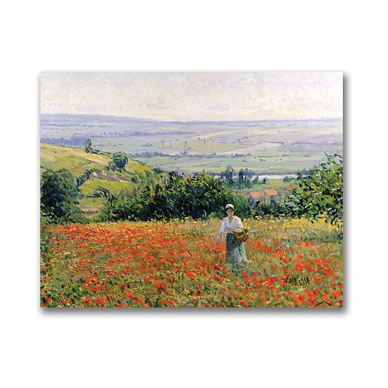 Trademark Global Leon Giran Max "Woman in a Poppy Field" Canvas Art, 26" x 32" image 1