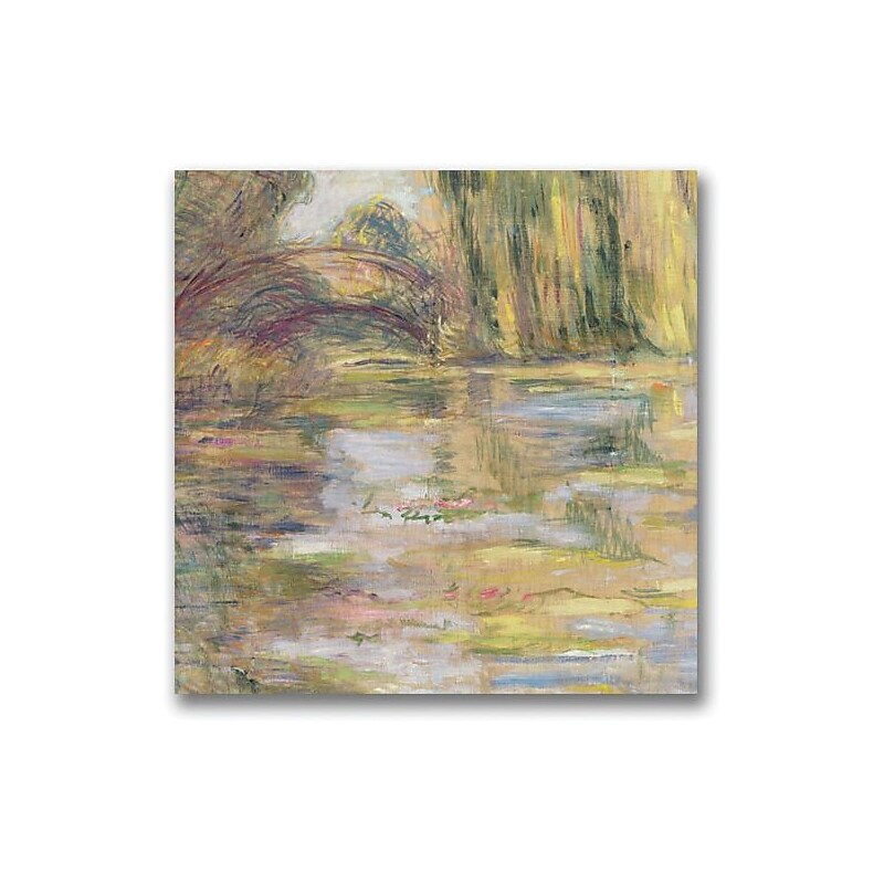 Trademark Global Claude Monet "Waterlily Pond The Bridge" Canvas Art, 18" x 18" image 1