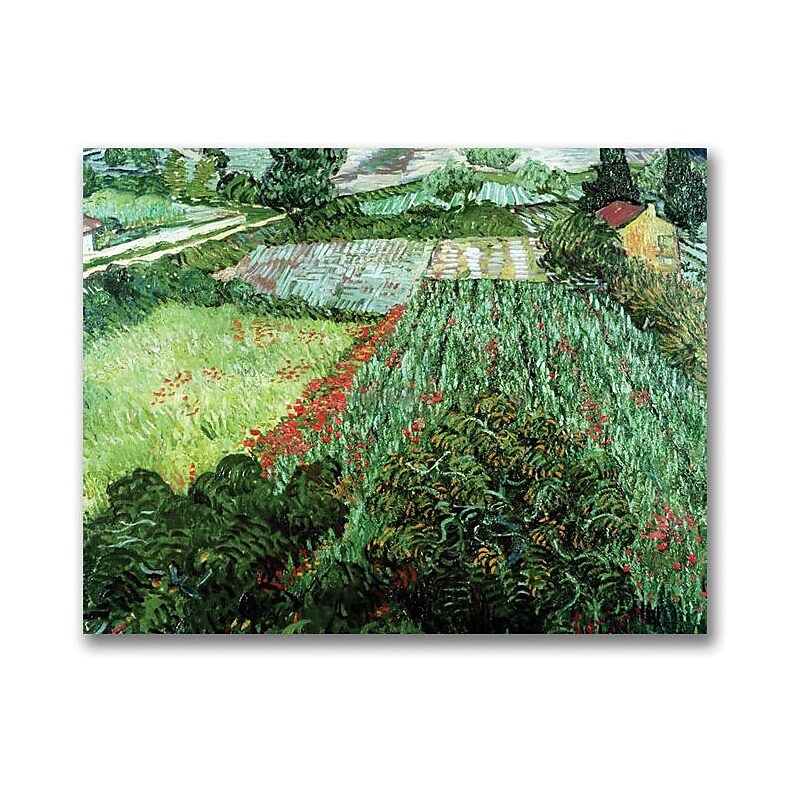Trademark Global Vincent Van Gogh "Field with Poppies" Canvas Art, 35" x 47" image 1