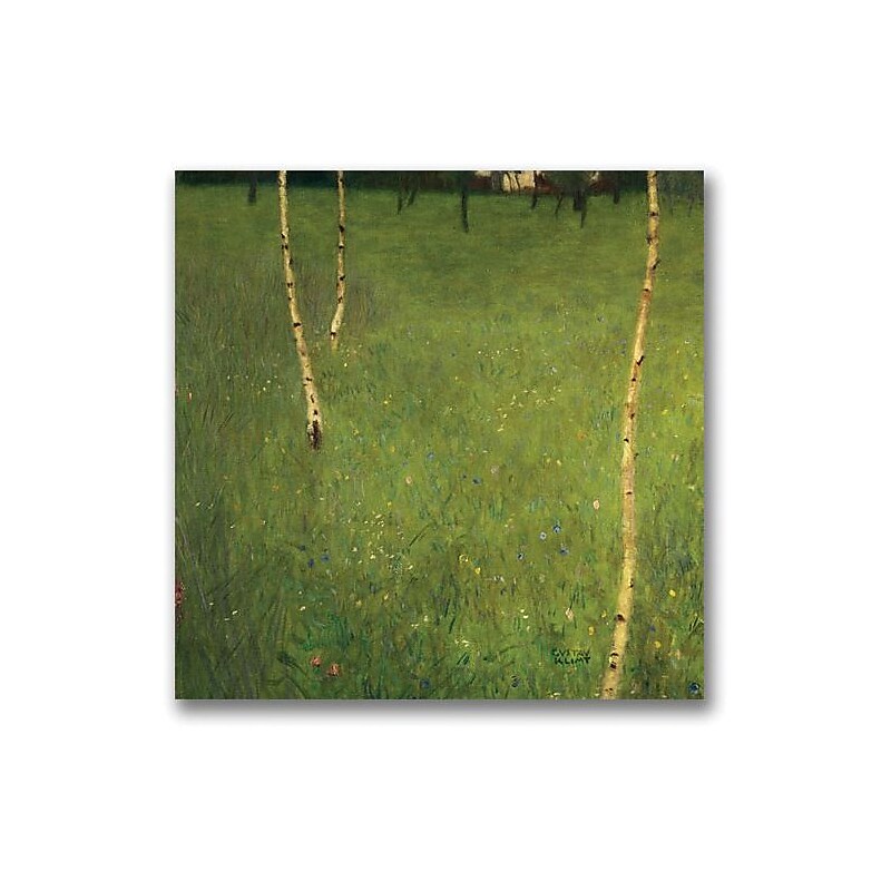 Trademark Global Gustav Klimt "Farmhouse with Birch Trees" Canvas Art, 18" x 18" image 1