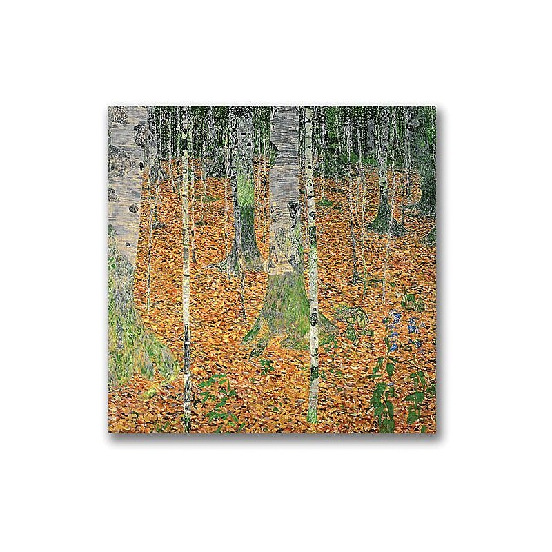 Trademark Global Gustav Klimt "The Birch Wood" Canvas Art, 18" x 18" image 1
