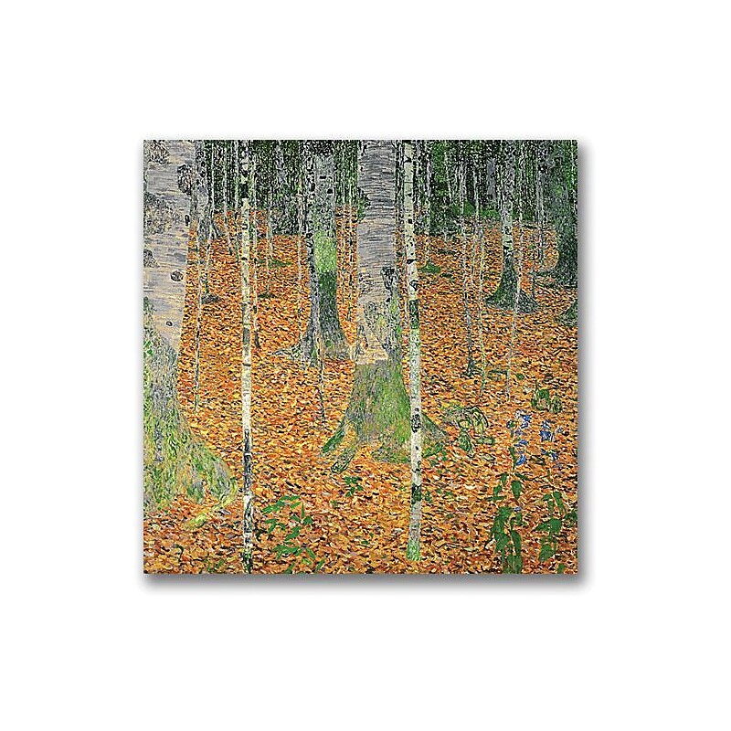 Trademark Global Gustav Klimt "The Birch Wood" Canvas Art, 24" x 24" image 1