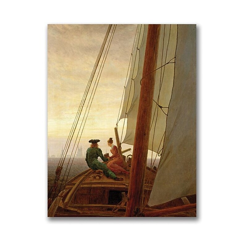 Trademark Global Caspar David Friedrich "On Board a Sailing Ship" Canvas Art, 24" x 18" image 1