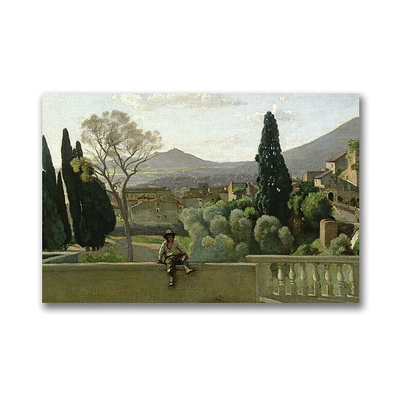 Trademark Global Jean Baptiste Corot "The Gardens of the Villa" Canvas Art, 18" x 24" image 1