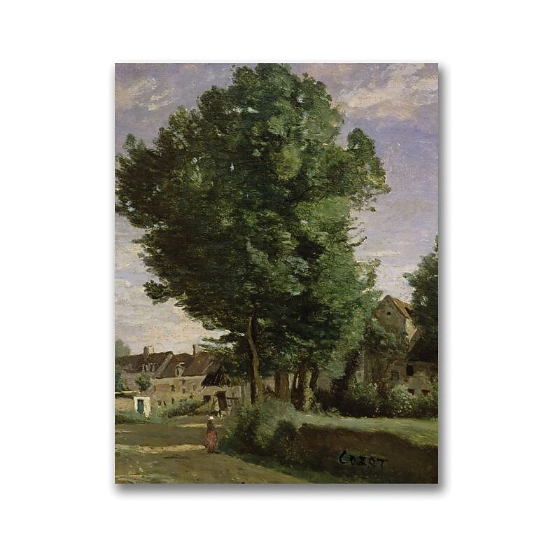 Trademark Global Jean Baptiste Corot "Outskirts of a village" Canvas Art, 47" x 35" image 1