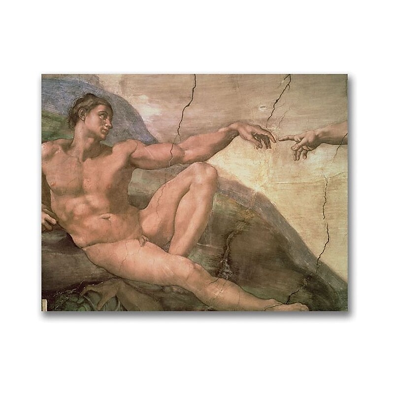 Trademark Global Michelangelo "The Creation of Adam" Canvas Art, 35" x 47" image 1