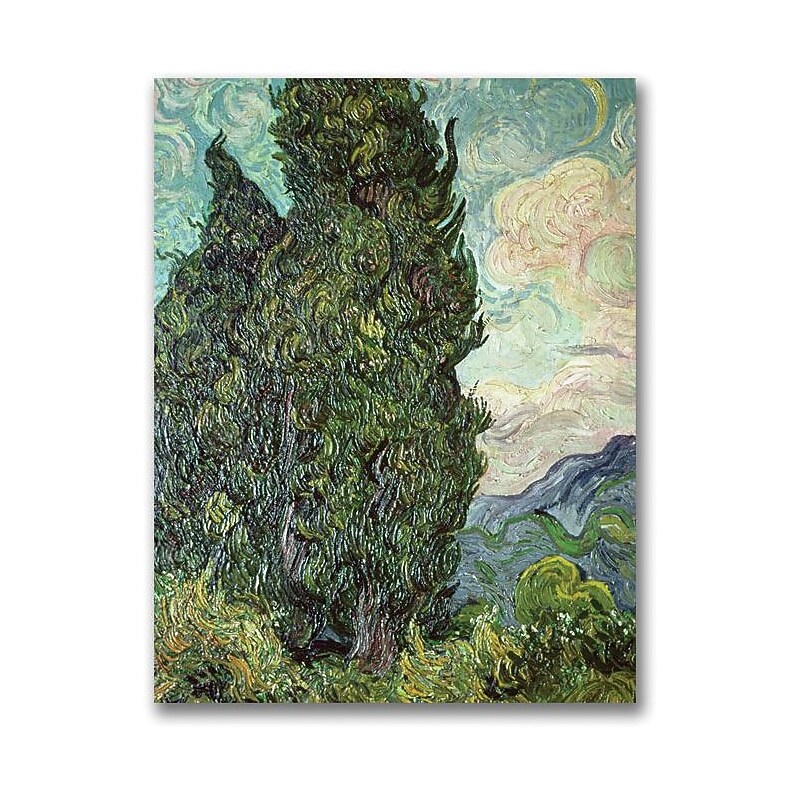 Trademark Global Vincent Van Gogh "Cypresses, 1889" Canvas Art, 32" x 24" image 1