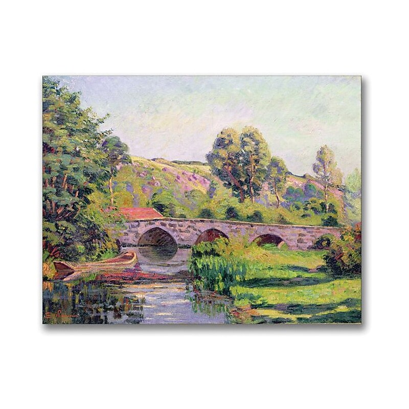 Trademark Global Jean Baptiste Guillamin "The Bridge at Boigneville" Canvas Art, 26" x 32" image 1