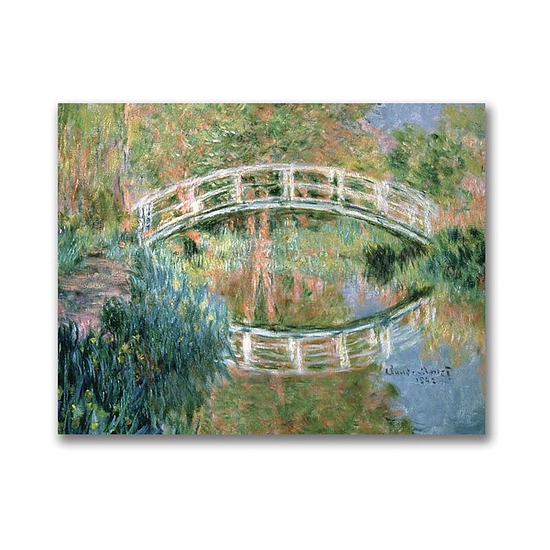 Trademark Global Claude Monet "The Japanese Bridge Giverny" Canvas Art, Impressionist style, 18"x24" image 1