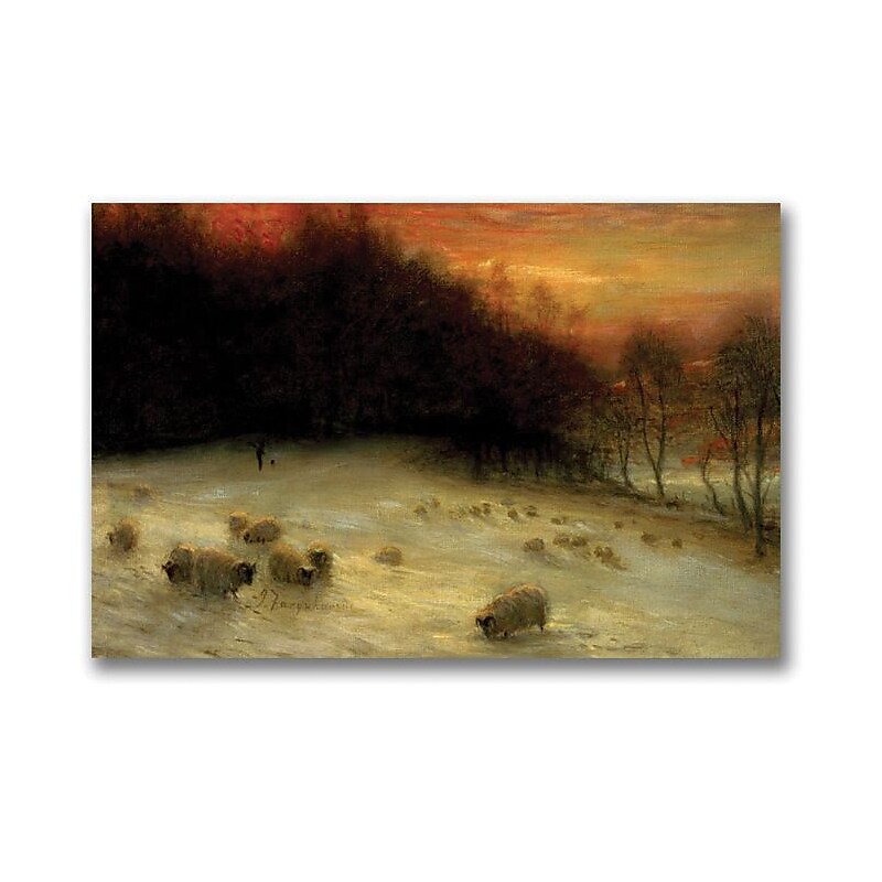 Trademark Global Joseph Farquharson "Sheep in a Winter Landscape" Canvas Art, 16" x 24" image 1