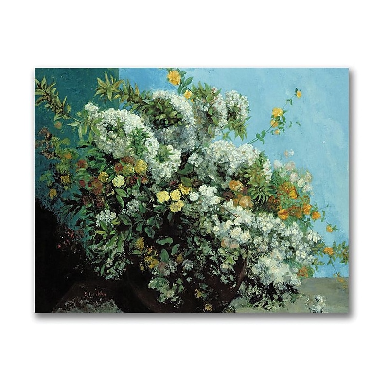 Trademark Global Gustave Courbet "Flowering Branches and Flowers" Canvas Art, 24" x 32" image 1