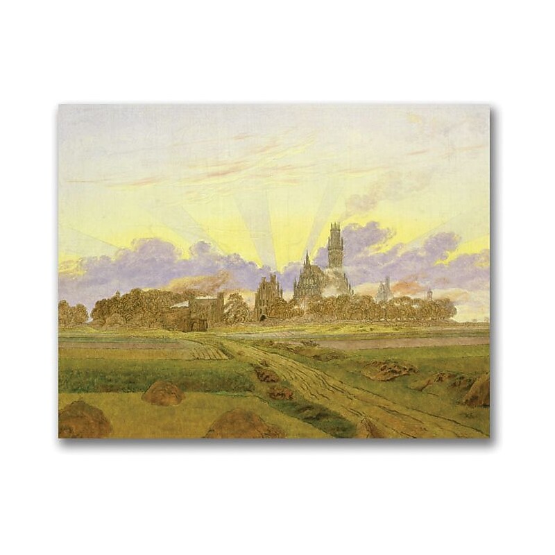 Trademark Global Caspar David Friedrich "Dawn at Neubrandenburg" Canvas Art, 35" x 47" image 1