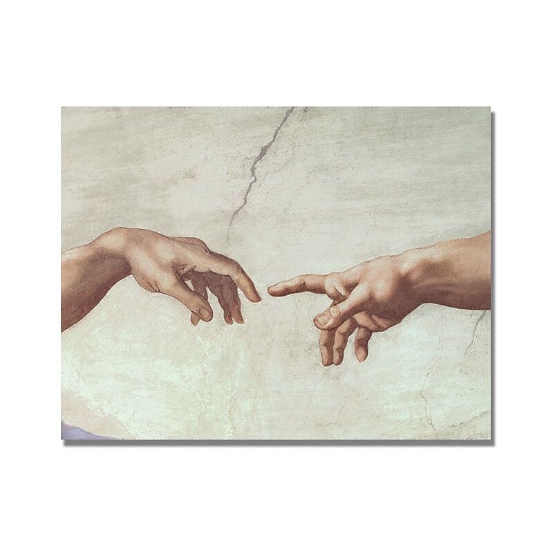 Trademark Global Michelangelo "Hands of God" Canvas Art, 24" x 32" image 1