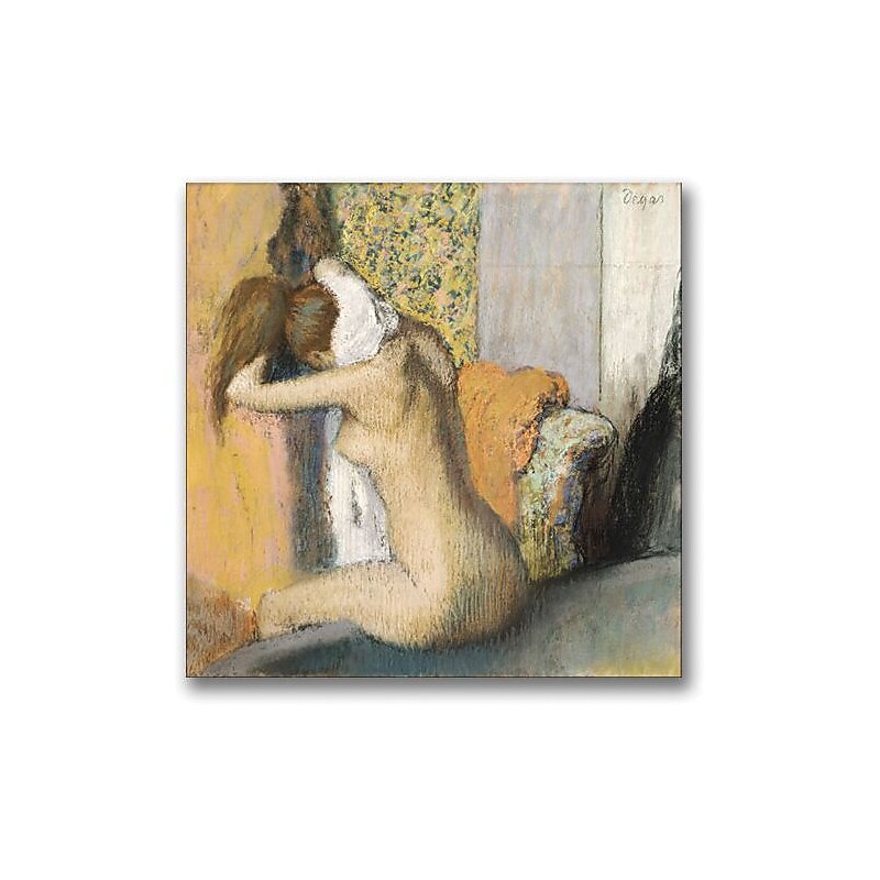 Trademark Global Edgar Degas "After The Bath, Woman Drying Neck" Canvas Art, 18" x 18" image 1