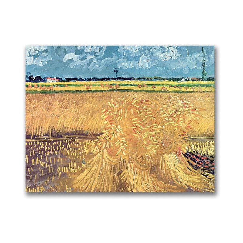 Trademark Global Vincent Van Gogh "Wheatfield with Sheaves 1888" Canvas Art, 16" x 24" image 1