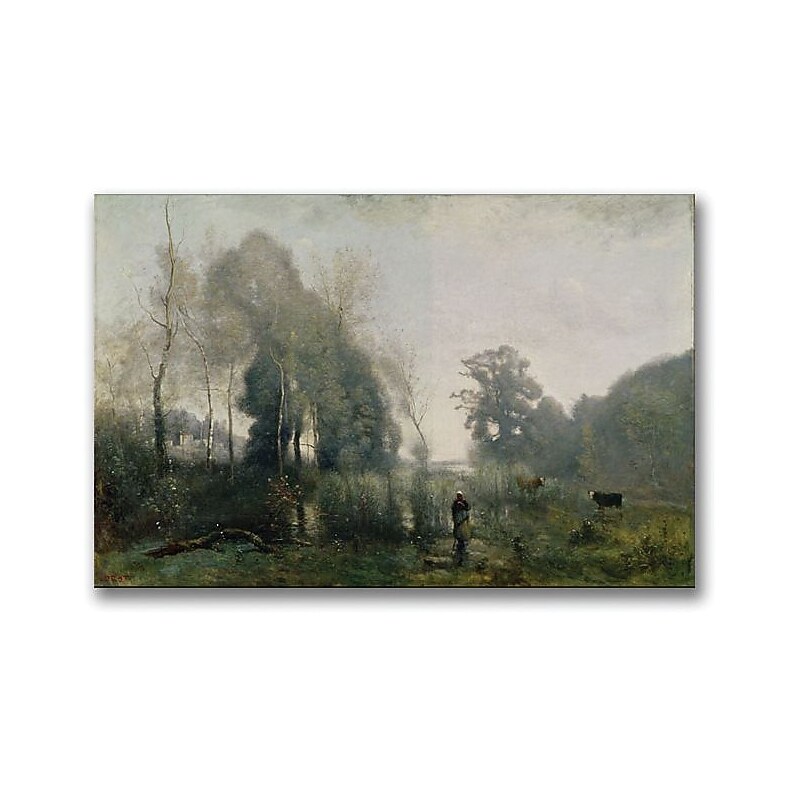 Trademark Global Jean Baptiste Corot "Morning at Ville d Avray" Canvas Art, 30" x 47" image 1