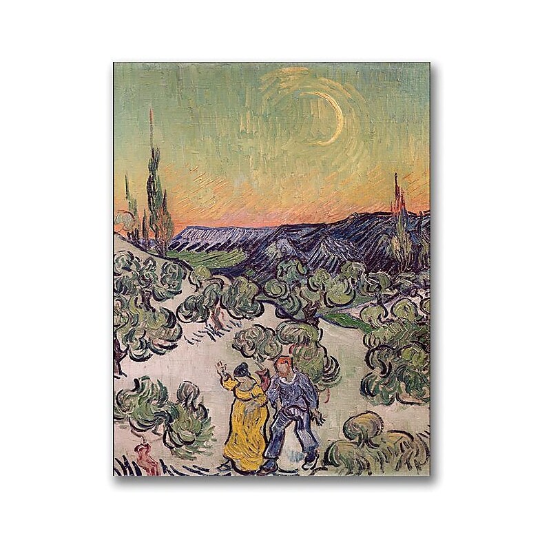 Trademark Global Vincent Van Gogh "Moonlit Landscape 1889" Canvas Art, 24" x 18" image 1