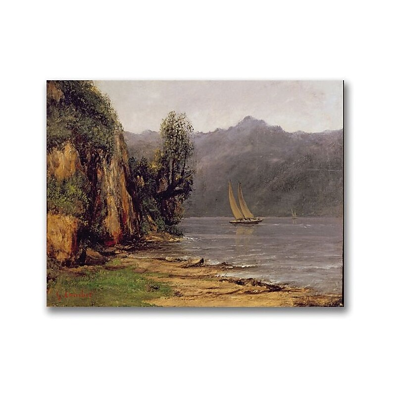 Trademark Global Gustave Courbet "Vue Du Lac Leman" Canvas Art, 35" x 47" image 1