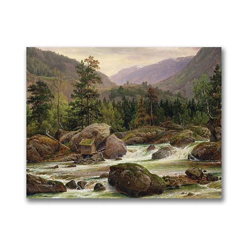 Trademark Global Thomas Fearnley "Norwegian Waterfall, 1840" Canvas Art, 24" x 32" image 1