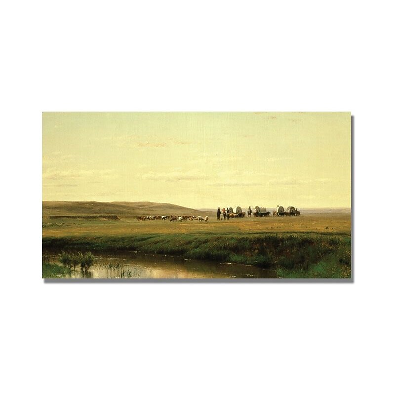 Trademark Global Thomas Ehittredge "A Wagon Train on the Plain" Canvas Art, 24" x 47" image 1