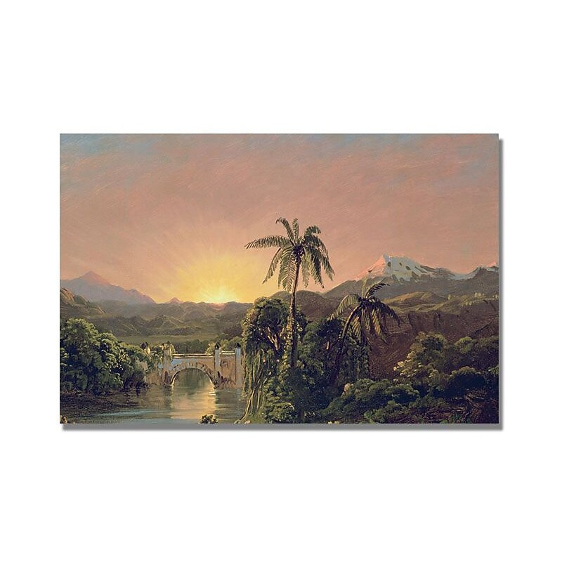 Trademark Global Fredric Church "Sunset in Equador" Canvas Art, 30" x 47" image 1