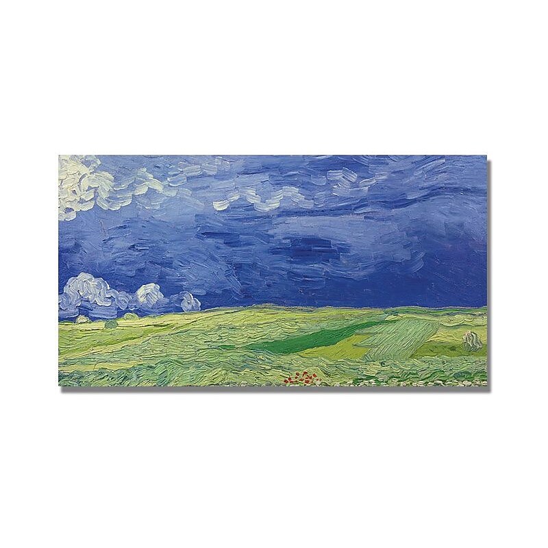 Trademark Global Vincent Van Gogh "Wheatfields under Thundercloud" Canvas Art, 24" x 47" image 1
