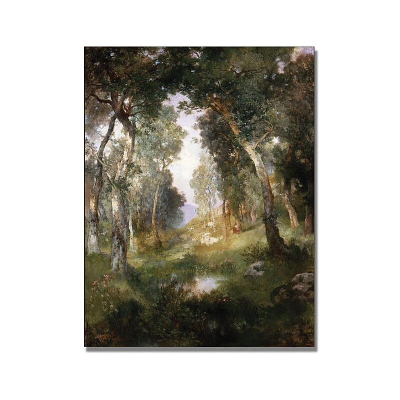 Trademark Global Thomas Moran "Forest Glade Santa Barbara" Canvas Art, 32" x 24" image 1