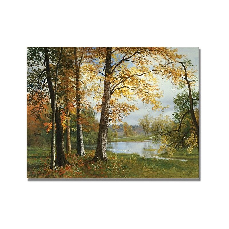 Trademark Global Albert Biersdant "A Quiet Lake" Canvas Art, 35" x 47" image 1