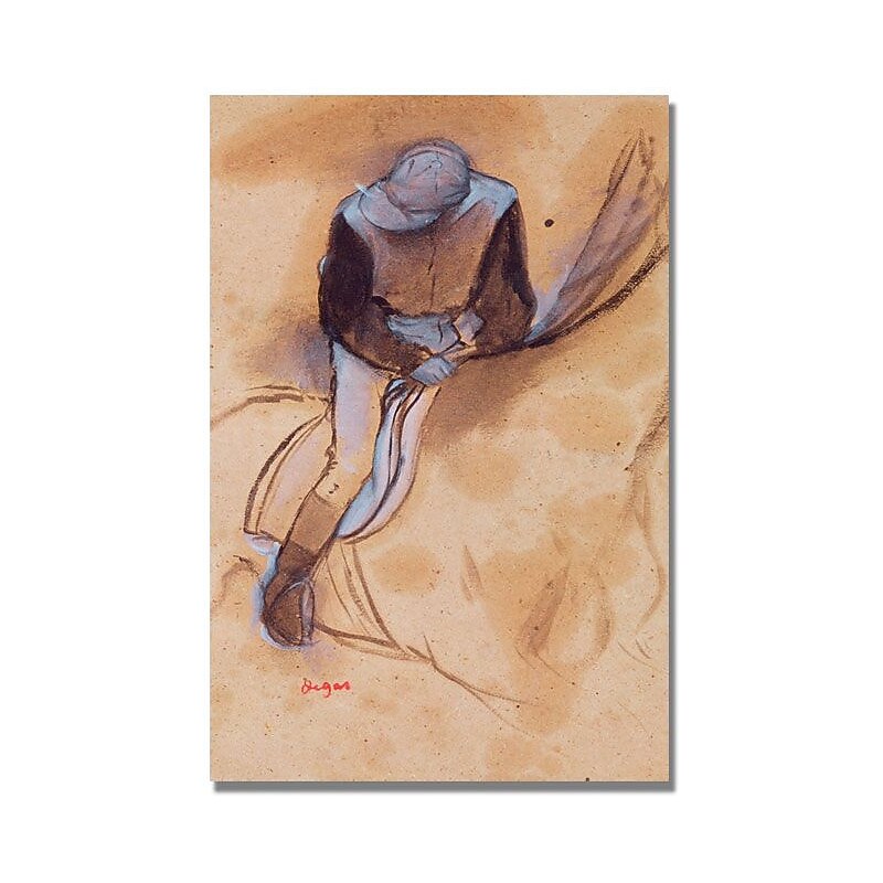 Trademark Global Edgar Degas "Jockey Flexed Forward in Saddle" Canvas Art, 24" x 16" image 1