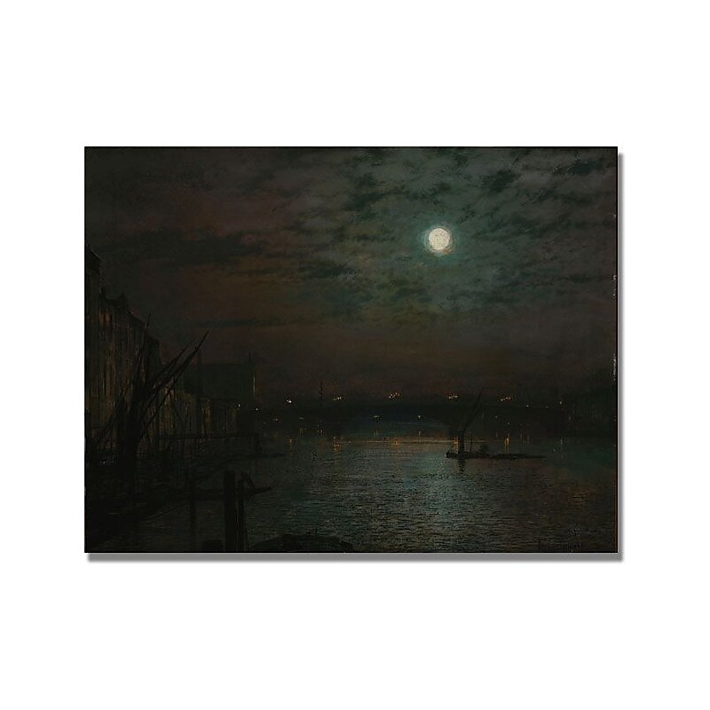 Trademark Global John Atkinson Grimshaw "Southwark Bridge by Moonlight" Canvas Art, 18" x 24" image 1