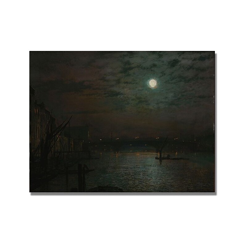 Trademark Global John Atkinson Grimshaw "Southwark Bridge by Moonlight" Canvas Art, 24" x 32" image 1
