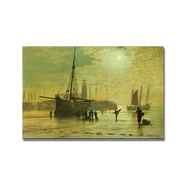 Trademark Global John Atkinson Grimshaw "The Lighthouse At Scarborough" Canvas Art, 16" x 24" image 1