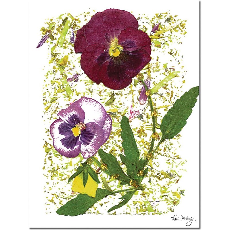 Trademark Global Kathie McCurdy "Plum Pansy" Canvas Art, 24" x 18" image 1