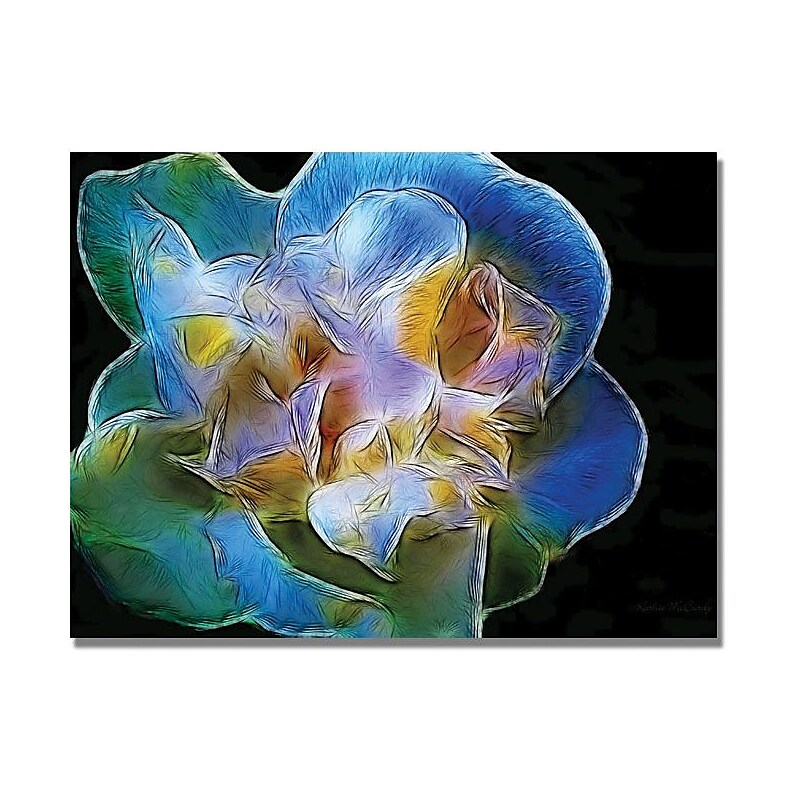 Trademark Global Kathie McCurdy "Big Blue Flower" Canvas Art, 18" x 24" image 1