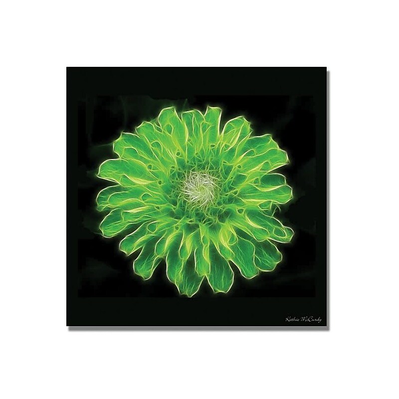 Trademark Global Kathie McCurdy "Green Zinnia" Canvas Art, 35" x 35" image 1