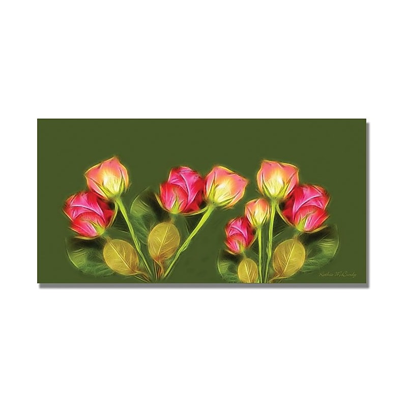 Trademark Global Kathie McCurdy "Roses Frieze Larger" Canvas Art, 24" x 47" image 1