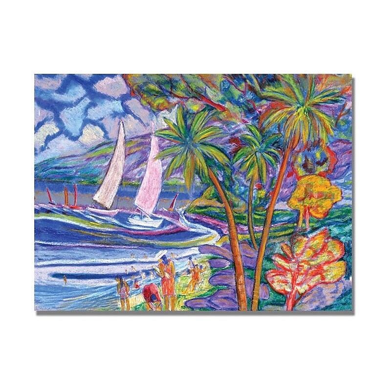 Trademark Global Manor Shadian "Maui Surf" Canvas Art, 35" x 47" image 1