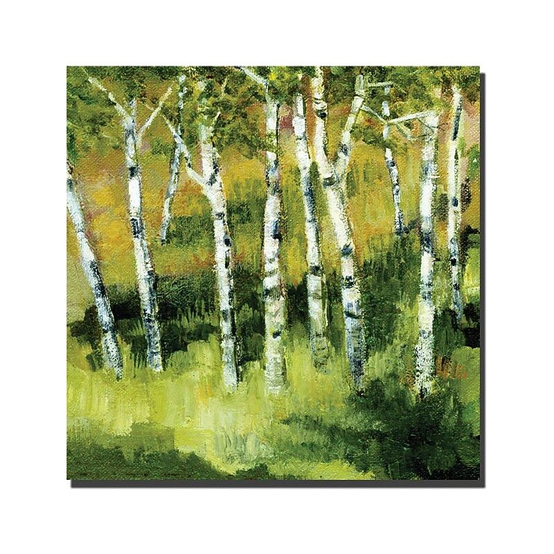 Trademark Global Michelle Calkins "Birch Trees" Canvas Art, 24" x 24" image 1