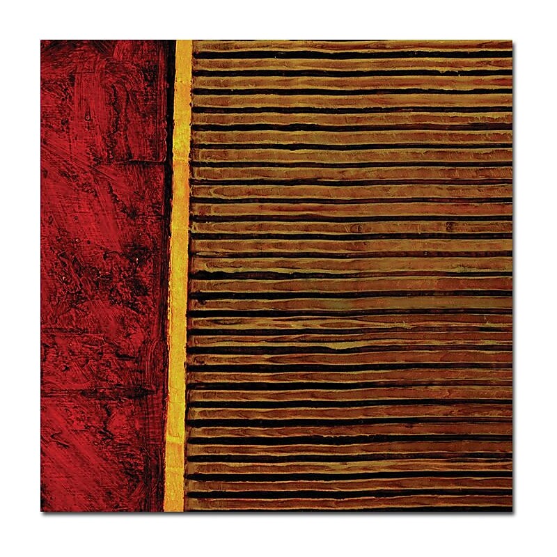 Trademark Global Michelle Calkins "Red and Green Rustic" Canvas Art, 18" x 18" image 1