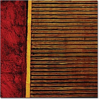 Trademark Global Michelle Calkins "Red and Green Rustic" Canvas Art, 18" x 18"